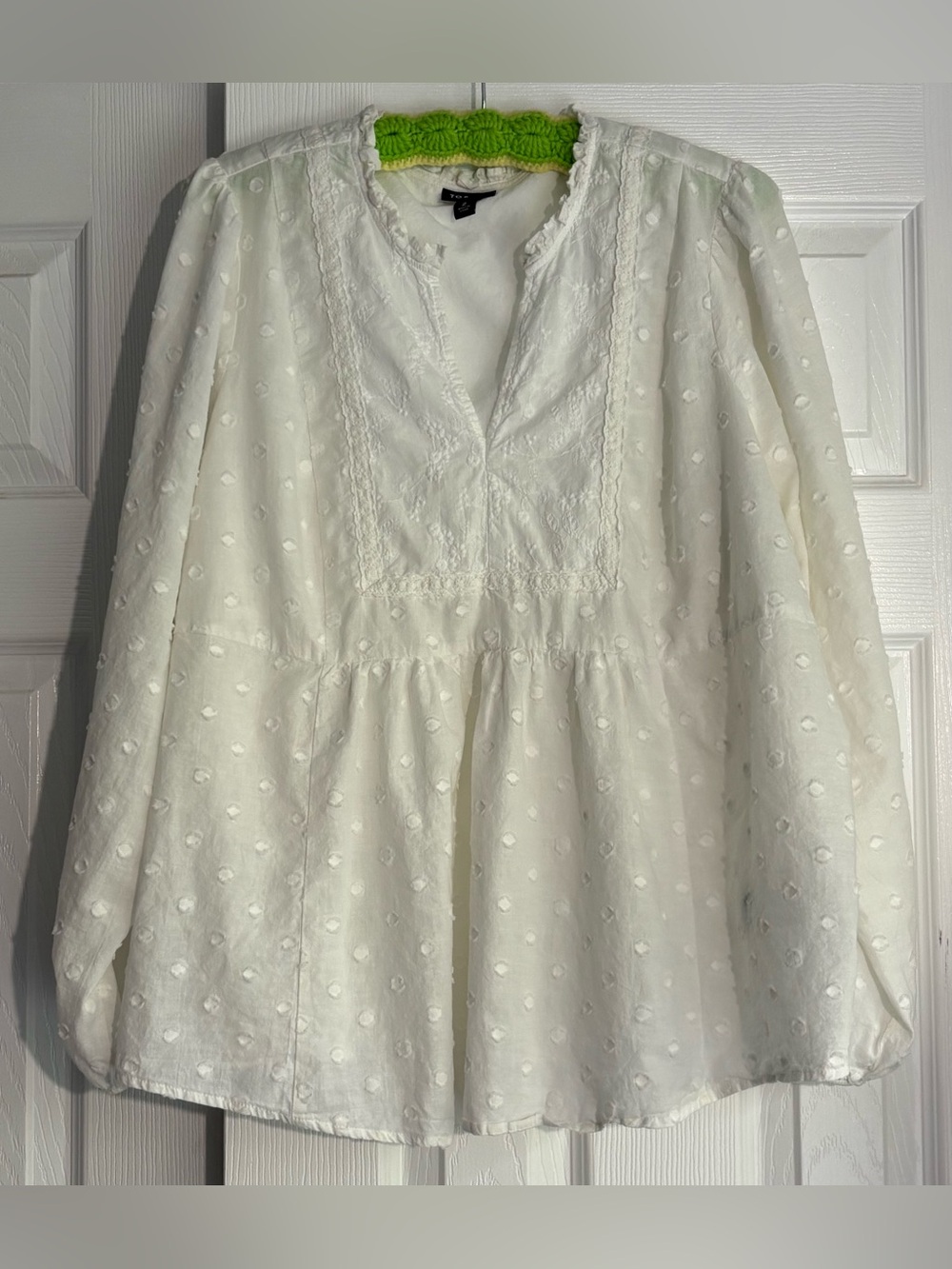Torrid Babydoll Top Womens Size 2X Clip Dot Eyelet Cottagecore Peasant Prairie